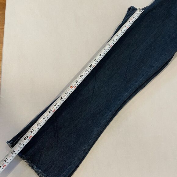 ~ PAIGE 31 Colette Flare Jeans* Stretch Women's Dark Blue Wash Lace Up Front HTF - Picture 4 of 13